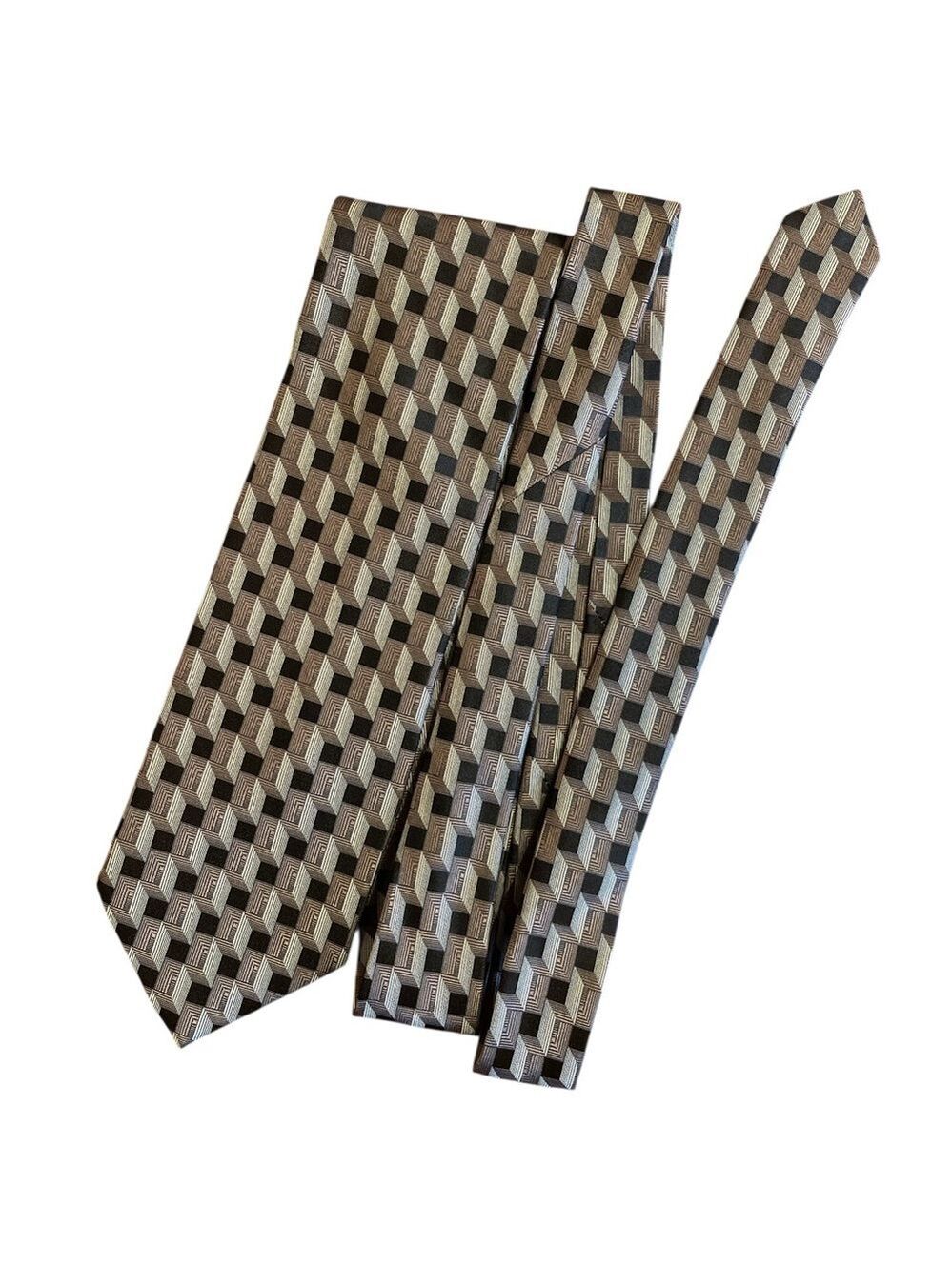 Mr. Big & Tall Geometric 3D Block Pattern Silk Tie – 4” x 66” (3/$25)